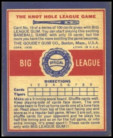 1937 Goudey Knot Hole League